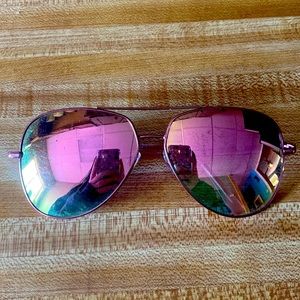 Pink reflective sunglasses cute